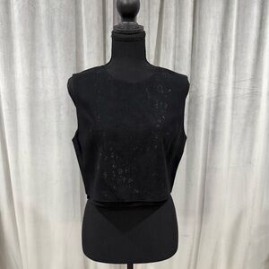 A.L.C. Black Sleeveless Crop Top